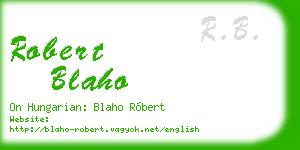 robert blaho business card